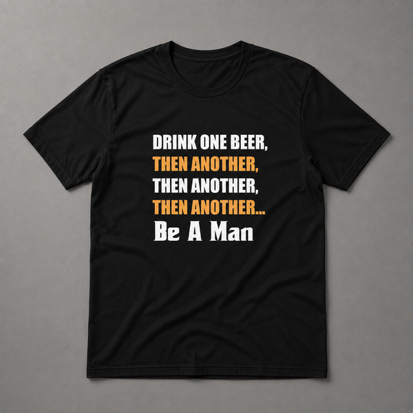 Drink A Beer BE A MAN Short Sleeve T-shirt