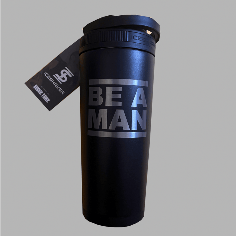 Be A Man (Black) Ice Shaker with Snap Top & Shaker - Boston Be a Man 